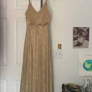 Gold sparkly lulus full length gown